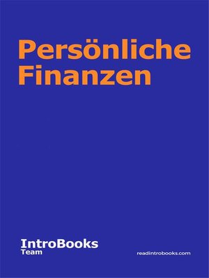 cover image of Persönliche Finanzen
